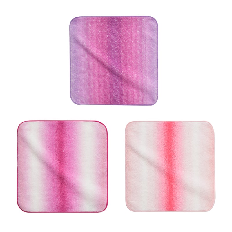 商品画像：ミニタオル 3枚 ピンク タオル展開