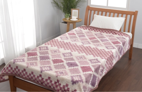 アクリルニューマイヤー毛布（シングル）・サイズ：140×200cm・カラー：ピン