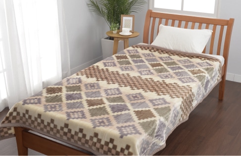 アクリルニューマイヤー毛布（シングル）・サイズ：140×200cm・カラー：ブラウン