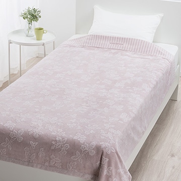 ウェッジウッド タオルケット(（シングル）140×190cm ピンク): 毛布