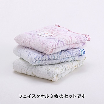 モンステラ柄フェイスタオル3枚セット（今治）