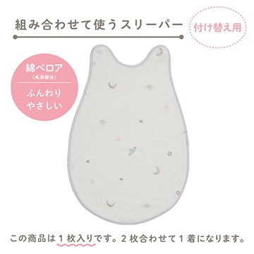 ベビーホーム 綿ベロア（毛羽部分）スリーパー（1枚） 着丈60cmタイプ