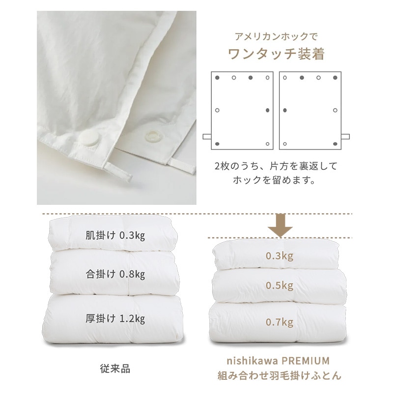 組み合わせ羽毛ふとん