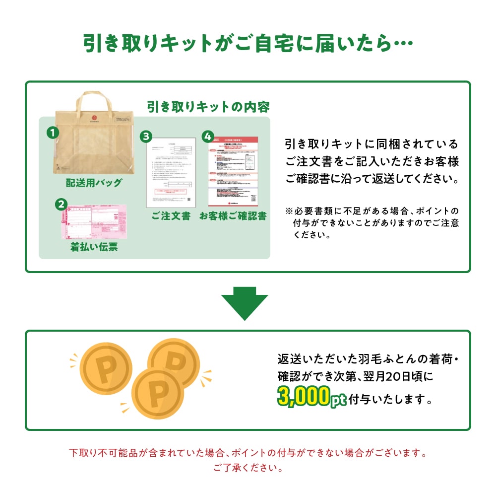 「ご不要になった」羽毛ふとん下取りサービス