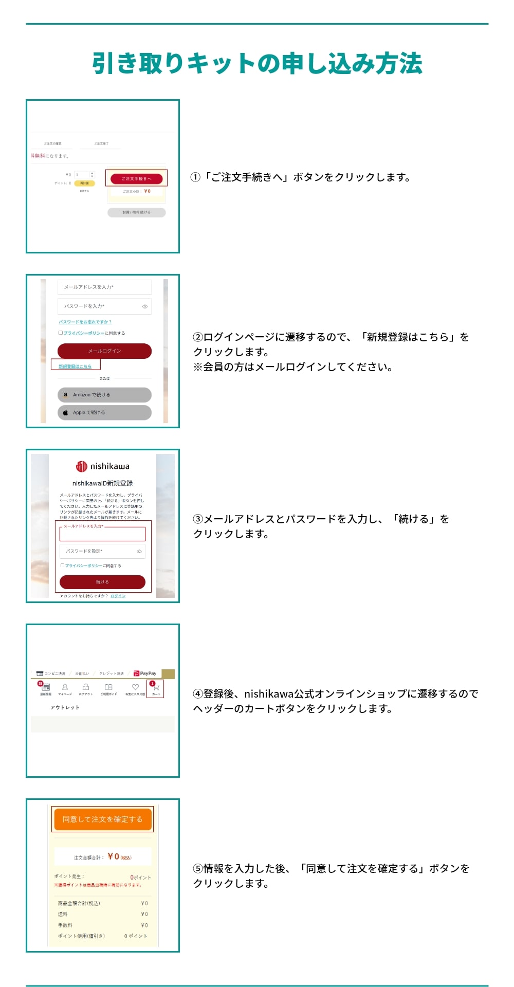 引き取りキットの申し込み方法