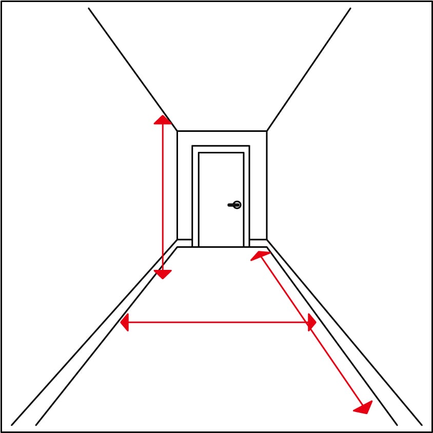 搬入する入口の幅、高さが十分であるか、廊下の幅、曲がり角の有無を確認。