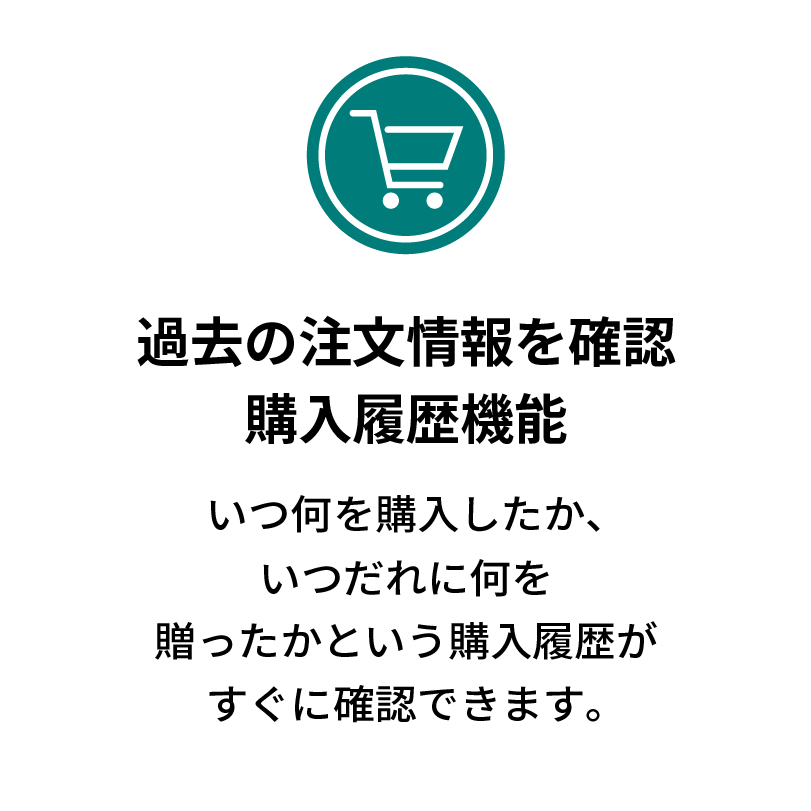 過去の注文情報を確認購入履歴機能