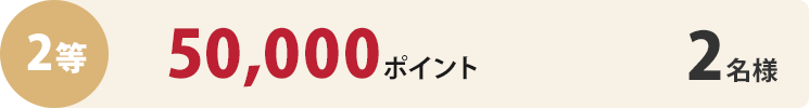 2等50,000ポイント2名様