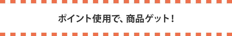 ポイント使用で、商品ゲット！